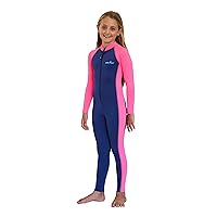 EcoStinger® Girls Full Body Swimsuit UV Swimwear Chlorine Resistant UPF50+ Navy Pink