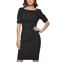 DKNY Women's Open Sleeve Ruched Sheath Dress