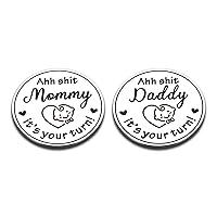 New Baby Gift for Mom Dad Decision Coins Funny New Parents Pregnancy Gift for First Time Daddy Mummy to be Christmas Stocking Stuffers Birthday Baby Shower Father's Mother's Day Coin for Husband Wife