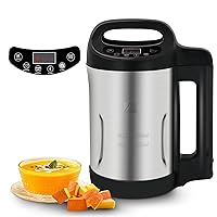 Soup Maker 1.6 L, 6 in 1 Multi-Funcation Soup and Smoothie Maker with Smart Control Panel, Stainless Steel Hot Soup Maker Electric, Makes 2-5 Servings Smart Living for Home Use Black