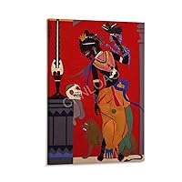 CNNLOAO Collage Artist Romare Bearden Abstract Fun Art Poster (10) Canvas Poster Wall Art Decor Print Picture Paintings for Living Room Bedroom Decoration Frame-style 20x30inch(50x75cm)