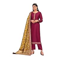 Ethnic Stylish Designer Indian Woman Embroidered Silk Georgette Punjabi Pant Suit Wedding Muslim Suit 2435