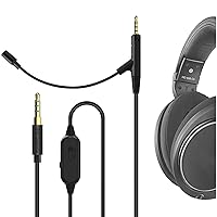 Geekria Boom Mic Headphones Cable Compatible with Sennheiser HD 599SE 598 560S, 2.5mm Jack Nylon Braided Replacement Cord with Boom Microphone and Volume/Mute Control for Gaming & Meeting (6 ft)