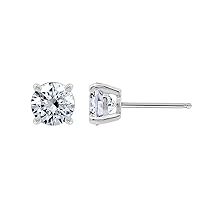 Amazon Essentials Platinum-Plated Sterling Silver Infinite Elements Cubic Zirconia Round-Cut Stud Earrings (previously Amazon Collection)
