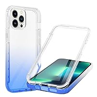 IVY 3in1 Heavy Armor Rugged Rainbow Gradient Case for iPhone 13 Pro Case with Built-in Screen Protector - Blue