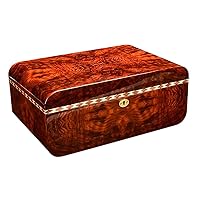 Cigar Cabinet Large-Capacity Cigar Box Moisturiziand Constant Humidity Cigar Box Cecigar Box Travel Cigar Box Alcoholic Cigar Box Can Hold About 50/Red/40 * 26 * 16.3Cm