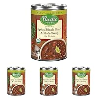 Pacific Foods Organic Spicy Black Bean and Kale Soup, Vegan Soup, 16.3 Oz Can (Pack of 4)