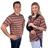 Inspired Comforts Unisex Post Surgery & Rehab Dual Access Crew Neck Snap Shirt