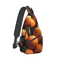 Sling Bag for Women Men Crossbody Bag Small Sling Backpack Pile of Oranges Chest Bag Hiking Daypack