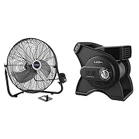 Lasko High Velocity Floor and Utility Blower Fans with Wall Mount and Pivoting Options, Black
