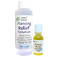 Set Urban ReLeaf Piercing Bump Shrinking Drops & Piercing Relief Solution ! Gentle, Effective Aftercare. Fast Help for Irritated, Keloid, Fussy & Problem Piercings, 100% Natural with Essential Oils.