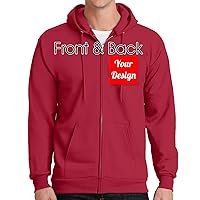 Custom Hoodies for Men Zip Up Hoodie Sweatshirt Design Your Own Picture, 2 Sided