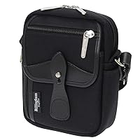 Billingham Compact Stowaway Camera/Travel Pouch (Black Canvas/Black Leather)