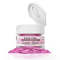BAKELL Edible Luster Dust & Paint | Rose Pink LUSTER DUST Edible Powder | KOSHER Certified | Halal Certified Paint, Powder & Dust | 100% Edible & Food Grade| Cakes, Vegan Paint & Dust (Rose Pink)