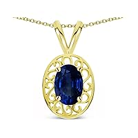 Solid 14K Gold Vintage Style Filigree Oval 6x4mm Pendant Necklace