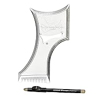 Shaping + Styling Tool for Beard, Hairline, & Mustache for Larger-Sized Heads & Faces | Clear Guide + Bonus Pencil | The Cut Buddy PLUS