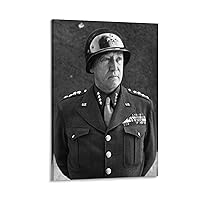 MOJDI George S Patton Poster Portrait Poster (4) Canvas Painting Posters And Prints Wall Art Pictures for Living Room Bedroom Decor 12x18inch(30x45cm) Frame-style
