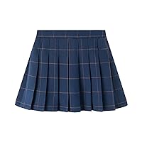 TiaoBug Kids Girls Striped Japanese Pleated Skort Skirt Skater Tennis Athletic Skirt School Uniform A-line Mini Skirt