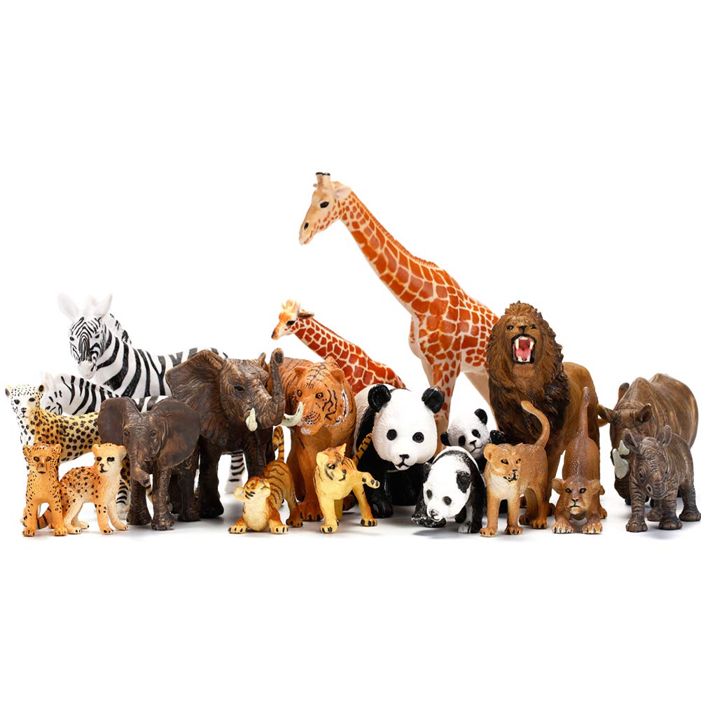 Mua Safari Animals Figures Toys 20 Piece, Realistic Plastic Animals  Figurines, African Zoo Wild Jungle Animals Playset with Elephant, Giraffe,  Lion, Tiger for Kids Party Supplies Cake Topper trên Amazon Mỹ chính