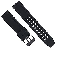Ewatchparts 23MM RUBBER WATCH BAND STRAP FOR CITIZEN NAVIHAWK ECO DRIVE PVD BLACK BUCKLE