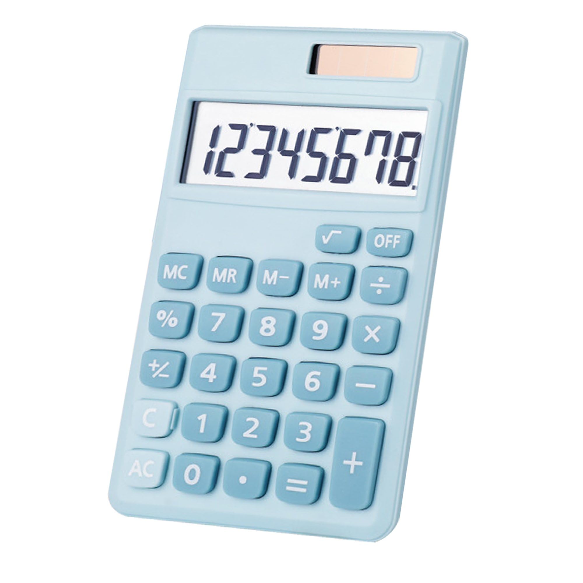 Basic Calculator, Desktop Cute Pocket Size Mini Calculators for School, Office, Home (Light Blue)