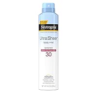 Ultra Sheer Body Mist Sunscreen Spray SPF 30 with Broad Spectrum Sun Protection, Lightweight, Water-Resistant, Oil-Free, Non-Comedogenic & Oxybenzone-Free, Value Size, 8 oz