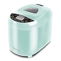 Elite Gourmet EBM8103M Programmable Bread Maker Machine 3 Loaf Sizes, 19 Menu Functions Gluten Free White Wheat Rye French and more, 2 Lbs, Mint