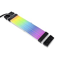 Strimer Plus V2 24 Pin (PW24-PV2) -Addressable RGB Power Extension Cable (Strimer L-Connect 3.0 Controller Included) - for Motherboard Connector, PW24-PV2 BLACK