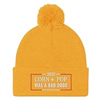 Corn Pop was a Bad Dude Hat 2020 (Embroidered Pom-Pom Beanie)