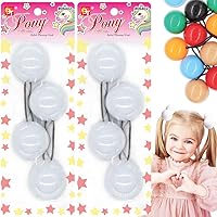 4 Pcs 42mm Large Ball Hair Ties Ponytail Holders Twinbead Bubble Balls Hair Accessories for Girls Kids Toddler (White)