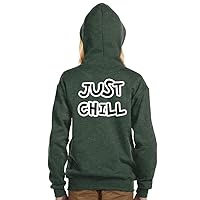 Just Chill Kids' Full-Zip Hoodie - Positive Life Hooded Sweatshirt - Quote Design Kids' Hoodie