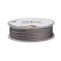 32.8 Yards 1mm Polyester Braided Cord with Metallic Cord Beading String Cord for Jewelry Making, Ornament Hanging, Present Wrapping and Macrame Supplies, Coffee
