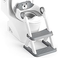 Potty Training Seat, Upgrade Toddler Toilet Seat for Kids Boys Girls, 2 in 1 Potty Training Toilet for Kids, Splash Guard Anti-Slip Pad Step Stool（Upgraded Cushion）