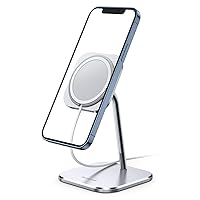 Lamicall Phone Stand for MagSafe Charger - [MagSafe Not Included] 360 Rotation Adjustable Aluminum Charging Holder Dock for Desk, Compatible with Apple iPhone 15 14 Plus 13 12 Mini, Pro, Pro Max