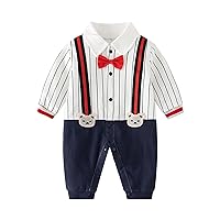 GORBAST Baby Boy Romper Little Kids Jumpsuit Outfit Long Sleeve Toddler Clothes Suit
