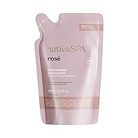 Nativa SPA by O Boticário, Rose Moisturizing Body Lotion Refill Pack, Fragranced Moisturizer Enriched with Purified Quinoa Drops to Boost Hydration, 13.5 Ounce