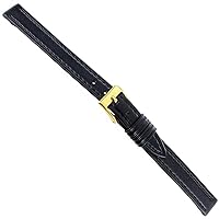 10mm Morellato Black Genuine Calfskin Leather Stitched Ladies Watch Band 112