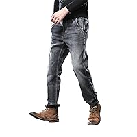 Men's Zipper Jeans Fashionable Casual Straight Cotton Stretch Large Size Jeans