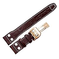 RAYESS For IWC Pilot Mark series Watch band genuine leather strap accessories male rivet cow leather wristband 22mm Watchbands