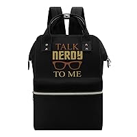 Talk Nerdy to Me Travel Backpack Diaper Bag Lightweight Mommy Bag Shoulder Bag for Men Women