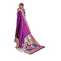 Indian Woman Wedding paithani Silk Saree Bridal Sari Blouse USA EA194
