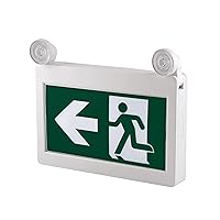 Exit Sign with Emergency Lights for Business, etc. Emergency Exit Lights with Battery Backup LED with 2 Heads,90 Mints Battery Backup (Running Man Exit Sign Combo Pack of 1)