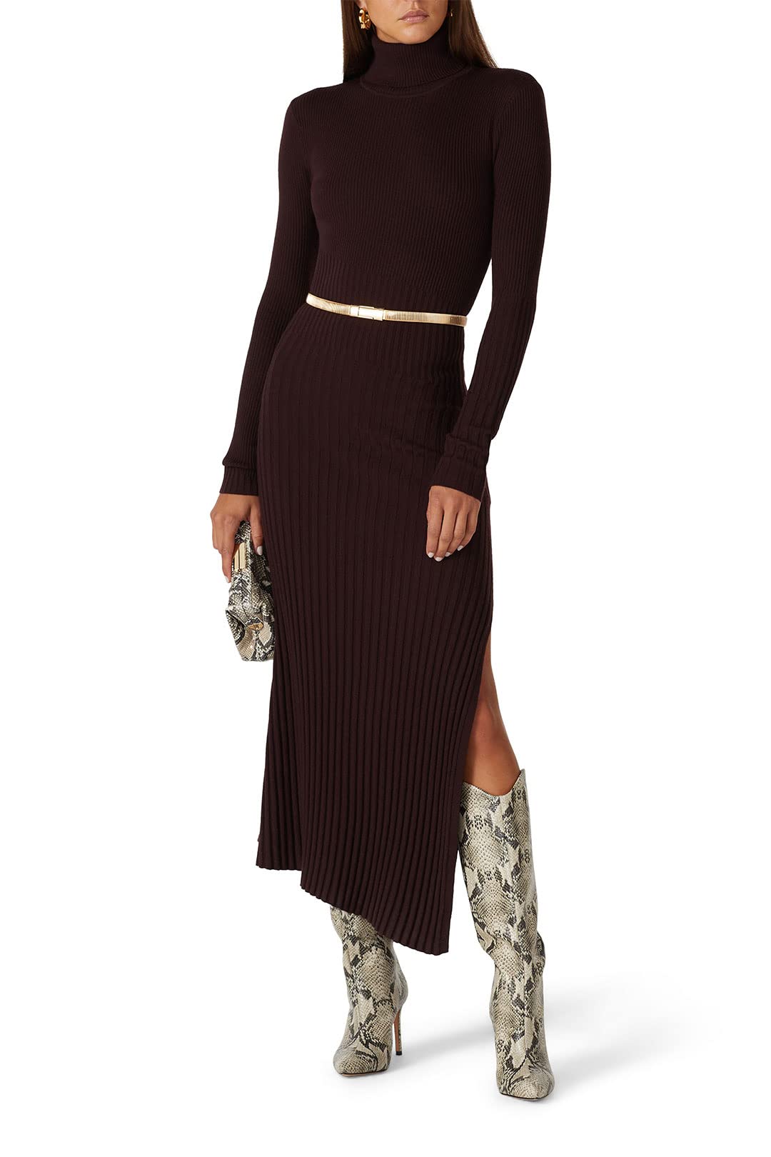 A.L.C. Rent the Runway Pre-Loved Emmy Turtleneck Dress, Brown, X-Small