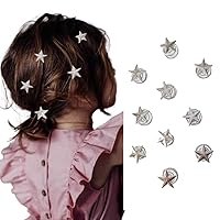 Star Spiral Hair Pins Wedding Hair Clips for Brides Girl Women Hair Accessories (10Pcs-Silver)