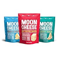 Moon Cheese Bites Bundle, Garlickin' Parmesan, Oh My Gouda, Get Pepper Jacked, 2-Ounce, 3-Pack, Lunch or After-School Snack