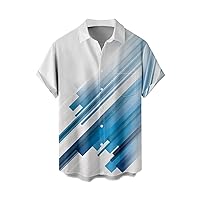 Men's Dress Shirts New Printed Slim Fit Shirt Large Fashion Casual Short Sleeve Shirt Hawaiian Shirts for, M-4XL