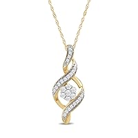 Amazon Essentials 10K Diamond Twist Pendant Necklace (1/4 cttw) (previously Amazon Collection)