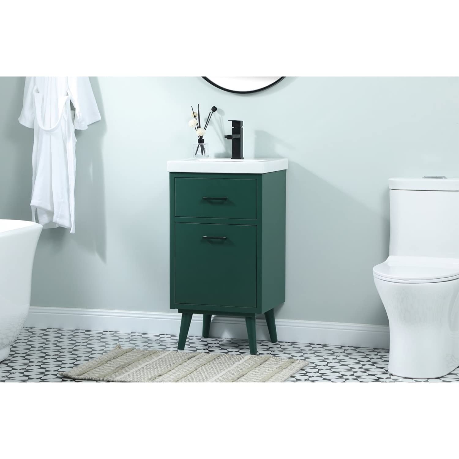 Elegant Decor 18 inch Bathroom Vanity in Green