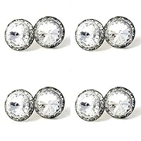4 Pairs 20mm Round Shaped Acrylic Stone Post Earrings for Womens Wedding Dance Costume Casual Wear Stage Jewelry Mothers Day Gift