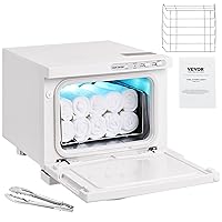 VEVOR 8L Hot Cabinet, 2-in-1 Warmer with Stainless Steel Rack, Holds up to 16 Towels, Quick All-Round Heating for Facials, SPA, Massage, Salon, Bathroom,Beauty, White